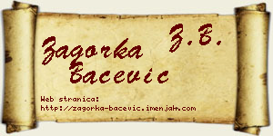 Zagorka Bačević vizit kartica
